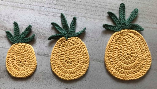 ananas pineapple coaster dessous de verre déco table crochet by hand london vieille morue 1