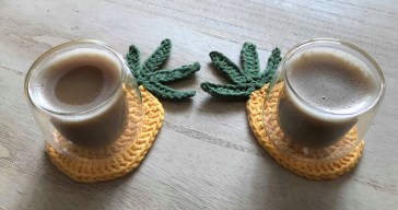 ananas pineapple coaster dessous de verre déco table crochet by hand london vieille morue 2