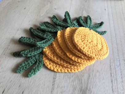 ananas pineapple coaster dessous de verre déco table crochet by hand london vieille morue 5