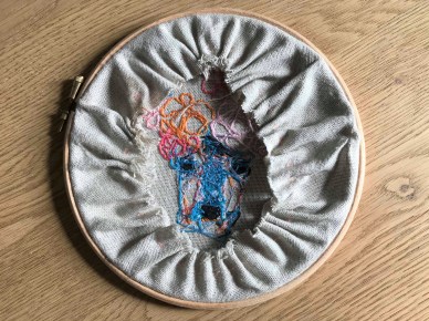 stephchard florence the deer embroidery cross stitch cerf renne point de croix broderie tambour broder déco diy vieille morue 5
