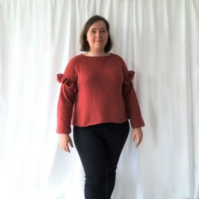 pull rouge facile phildar phil light volant manche vieille morue 5