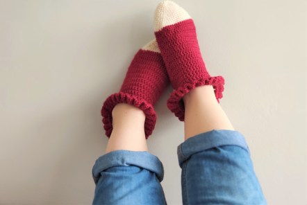chaussettes volants fait main crochet magazine vieille morue phildar phil folk drops fabel 2