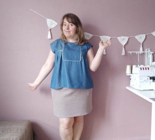 blouse robe areli république du chiffon RDC tencel passepoil doré or plastron mondial tissus vieille morue 10