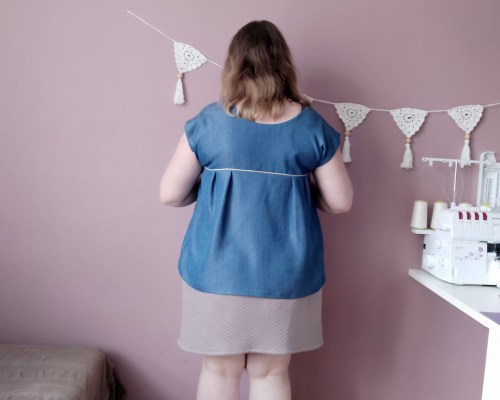 blouse robe areli république du chiffon RDC tencel passepoil doré or plastron mondial tissus vieille morue 12