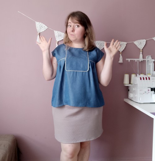 blouse robe areli république du chiffon RDC tencel passepoil doré or plastron mondial tissus vieille morue 5