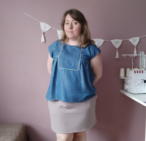 blouse robe areli république du chiffon RDC tencel passepoil doré or plastron mondial tissus vieille morue 8