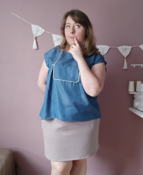 blouse robe areli république du chiffon RDC tencel passepoil doré or plastron mondial tissus vieille morue 9